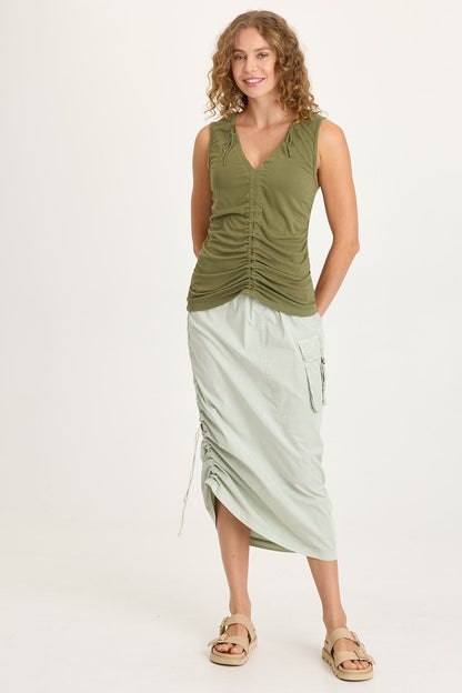 Clarice Jersey Corded V-Neck Tank