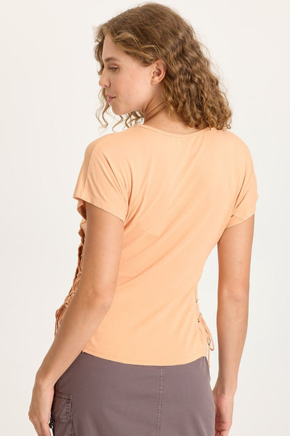 Sandro Jersey Lace-Up Top