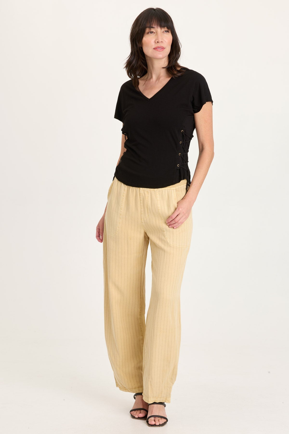 Sandro Jersey Lace-Up Top