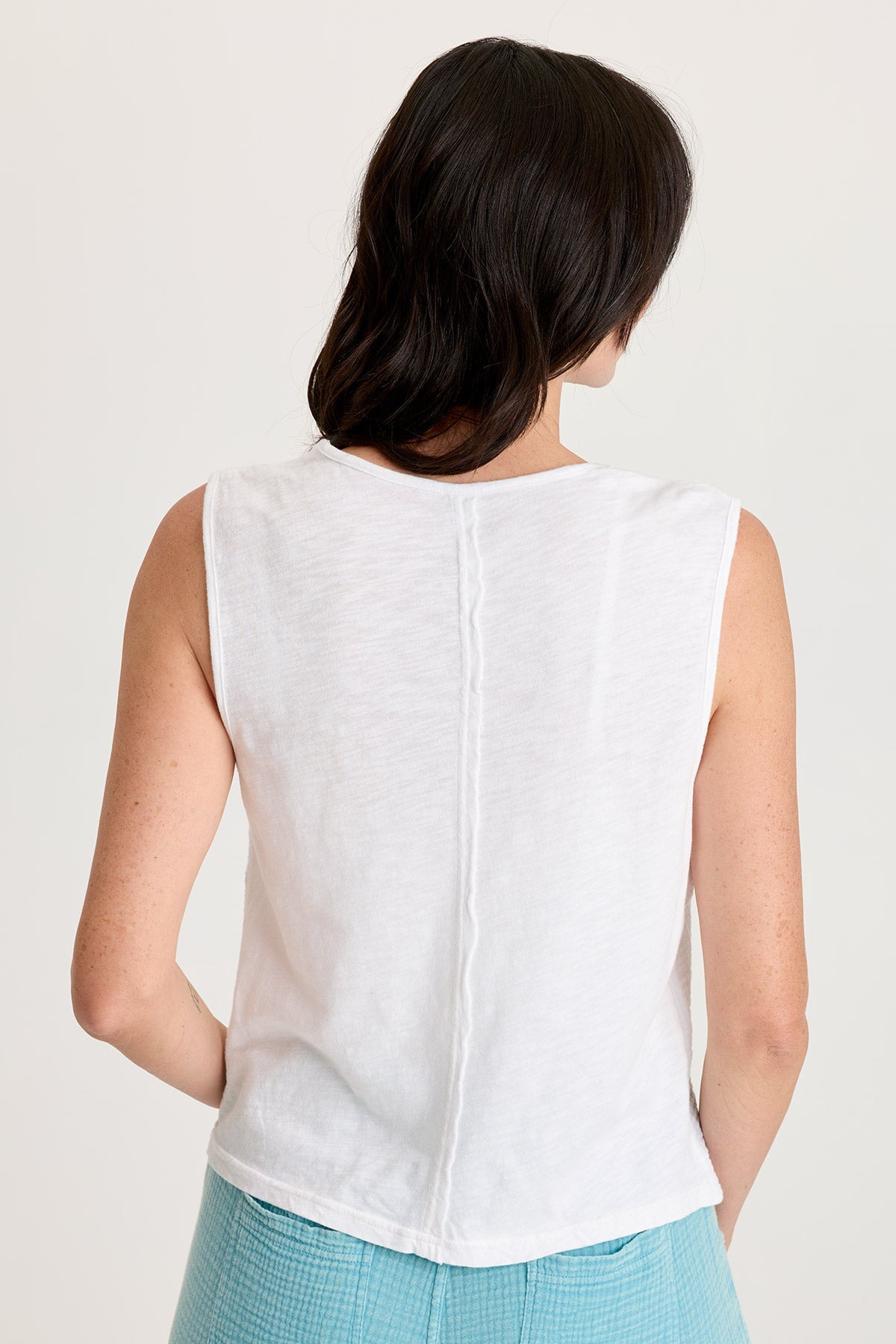 Reid Gauze/Crochet V-Neck Tank