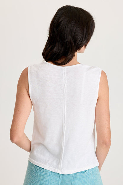 Reid Gauze/Crochet V-Neck Tank