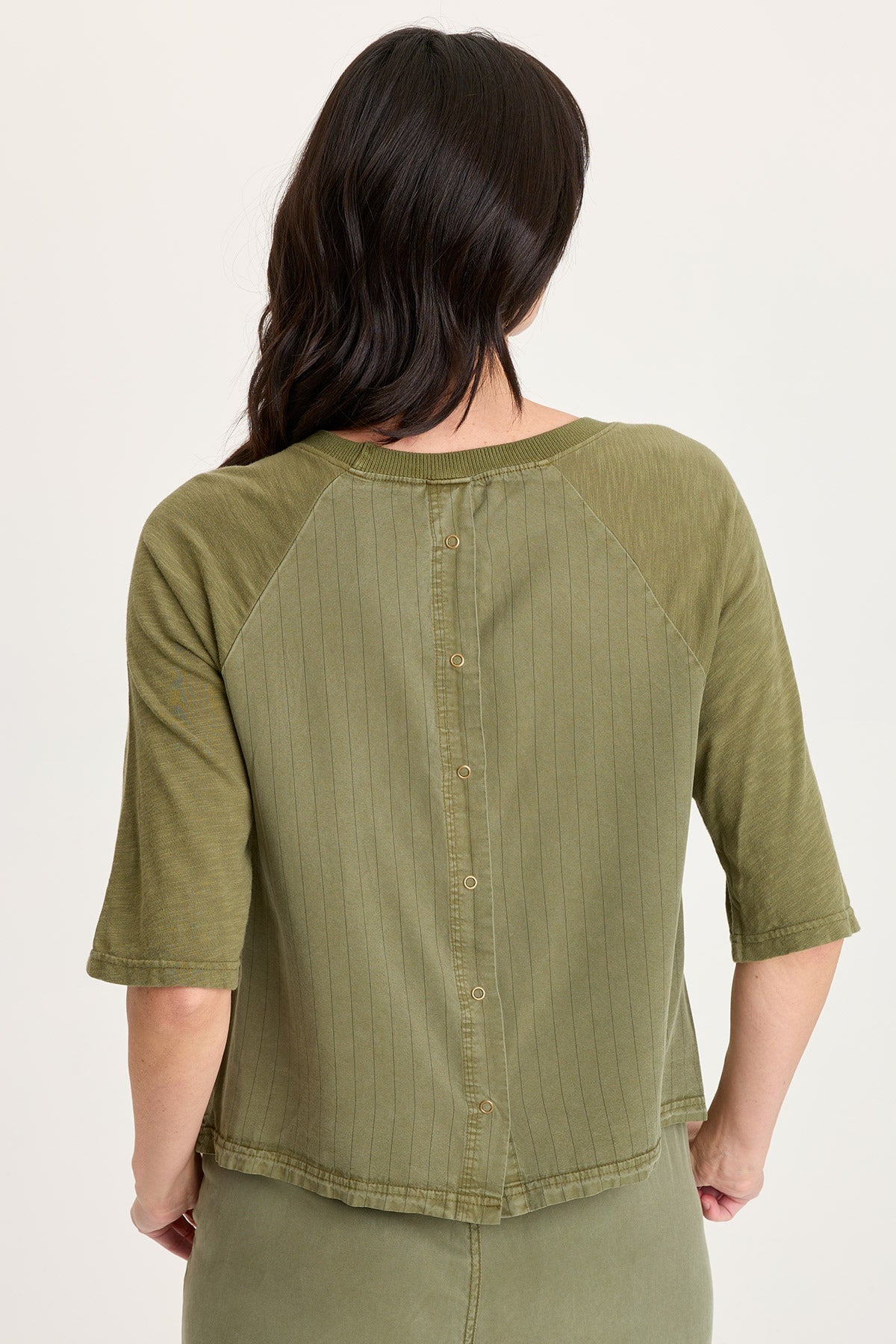 Jory Embroidered Pinstripe Raglan Top