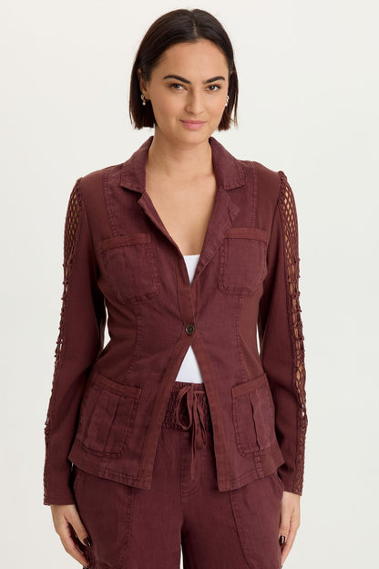 Mackie Linen Crochet Jacket