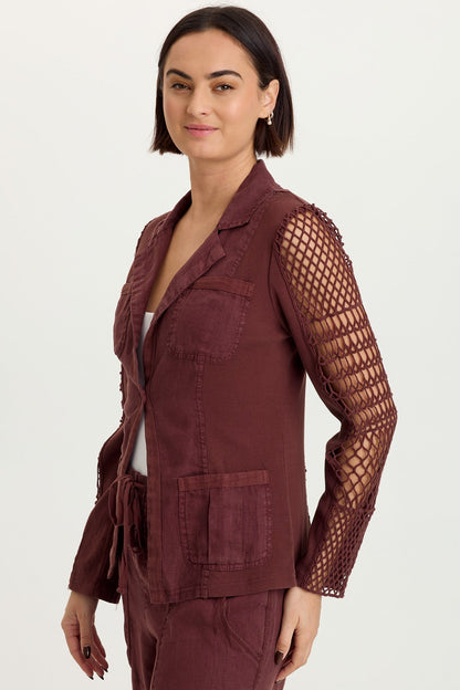 Mackie Linen Crochet Jacket
