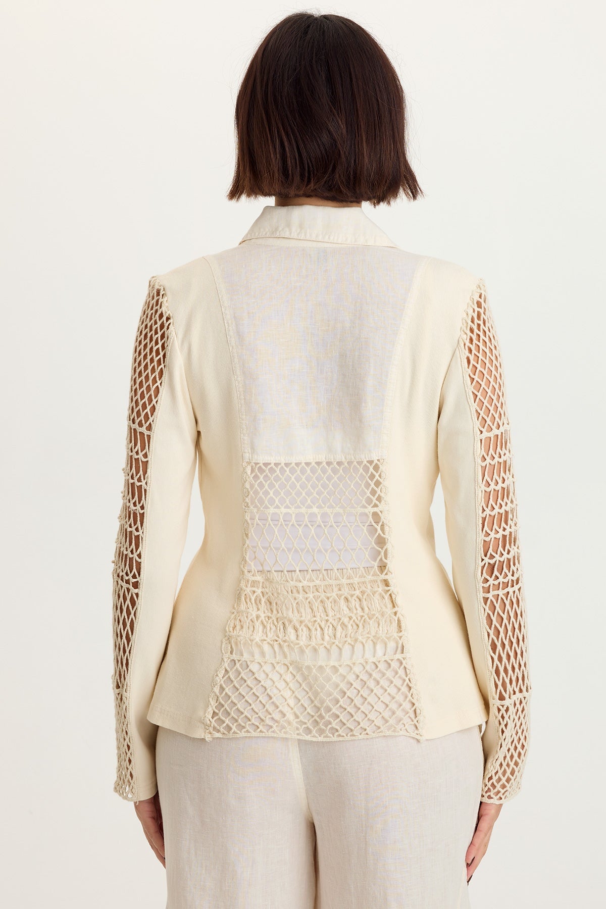 Mackie Linen Crochet Jacket