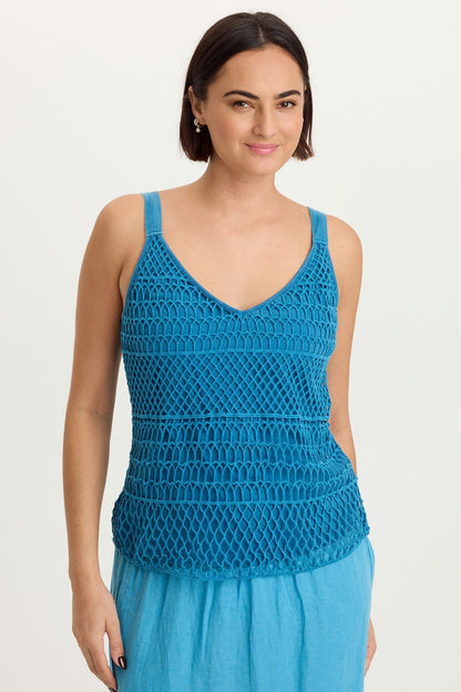 Shire Jersey-Lined Crochet Tank