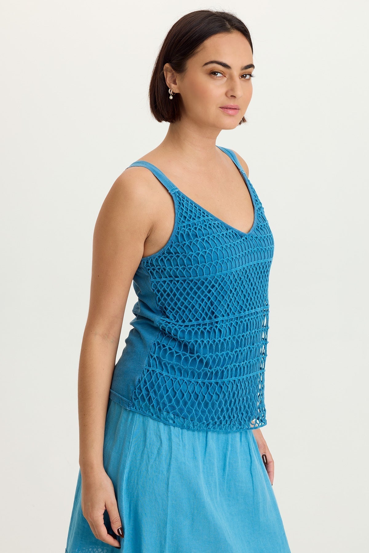 Shire Jersey-Lined Crochet Tank