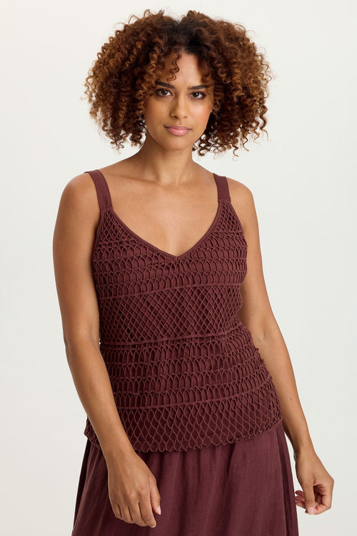 Shire Jersey-Lined Crochet Tank
