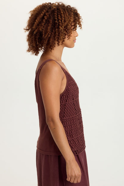 Shire Jersey-Lined Crochet Tank