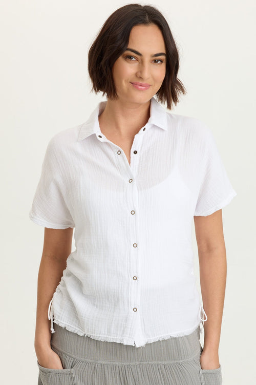 Creston Gauze Snap-Up Top
