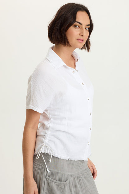 Creston Gauze Snap-Up Top