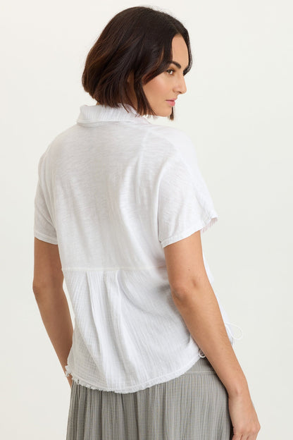 Creston Gauze Snap-Up Top