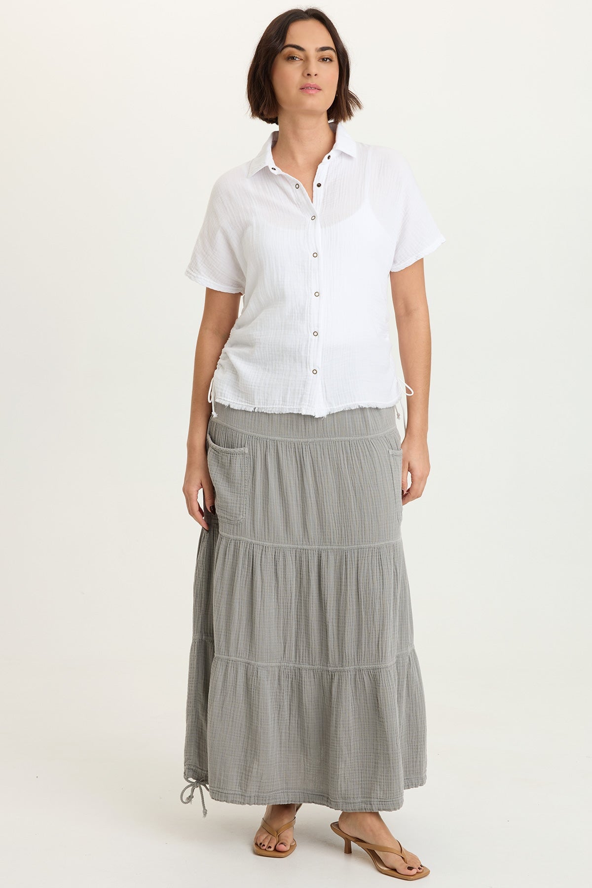 Hewson Gauze Bubble Tiered Skirt