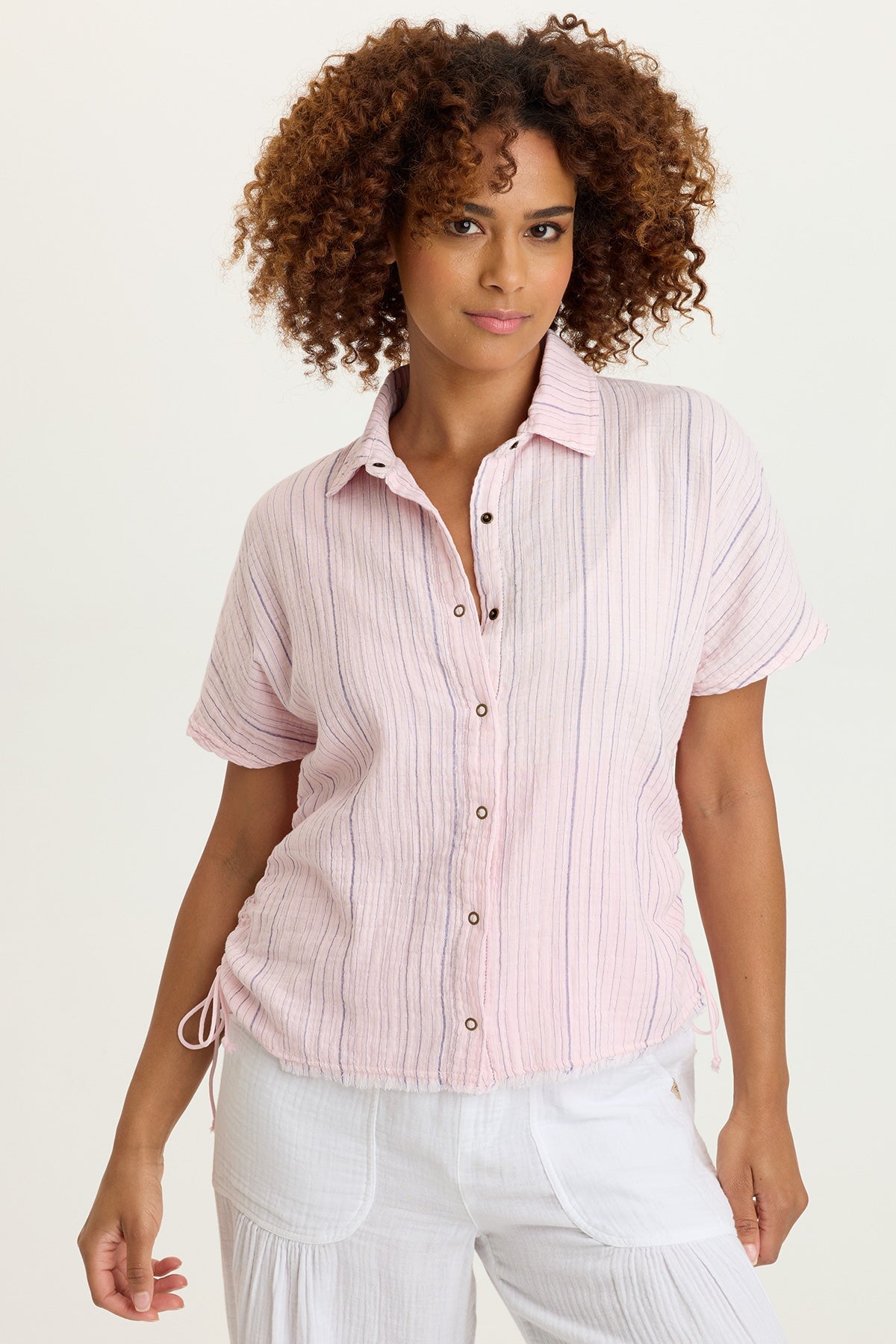 Creston Striped Gauze Top