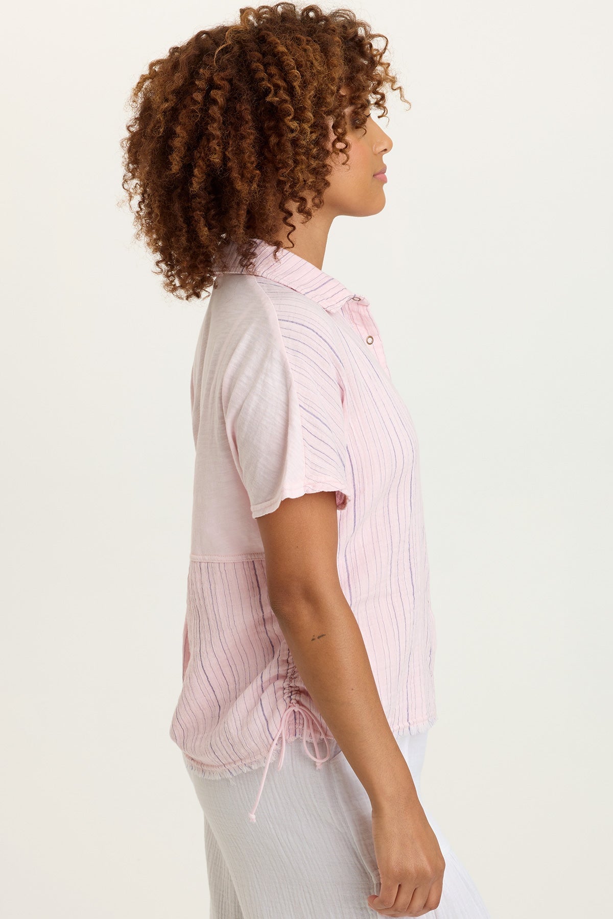 Creston Striped Gauze Top