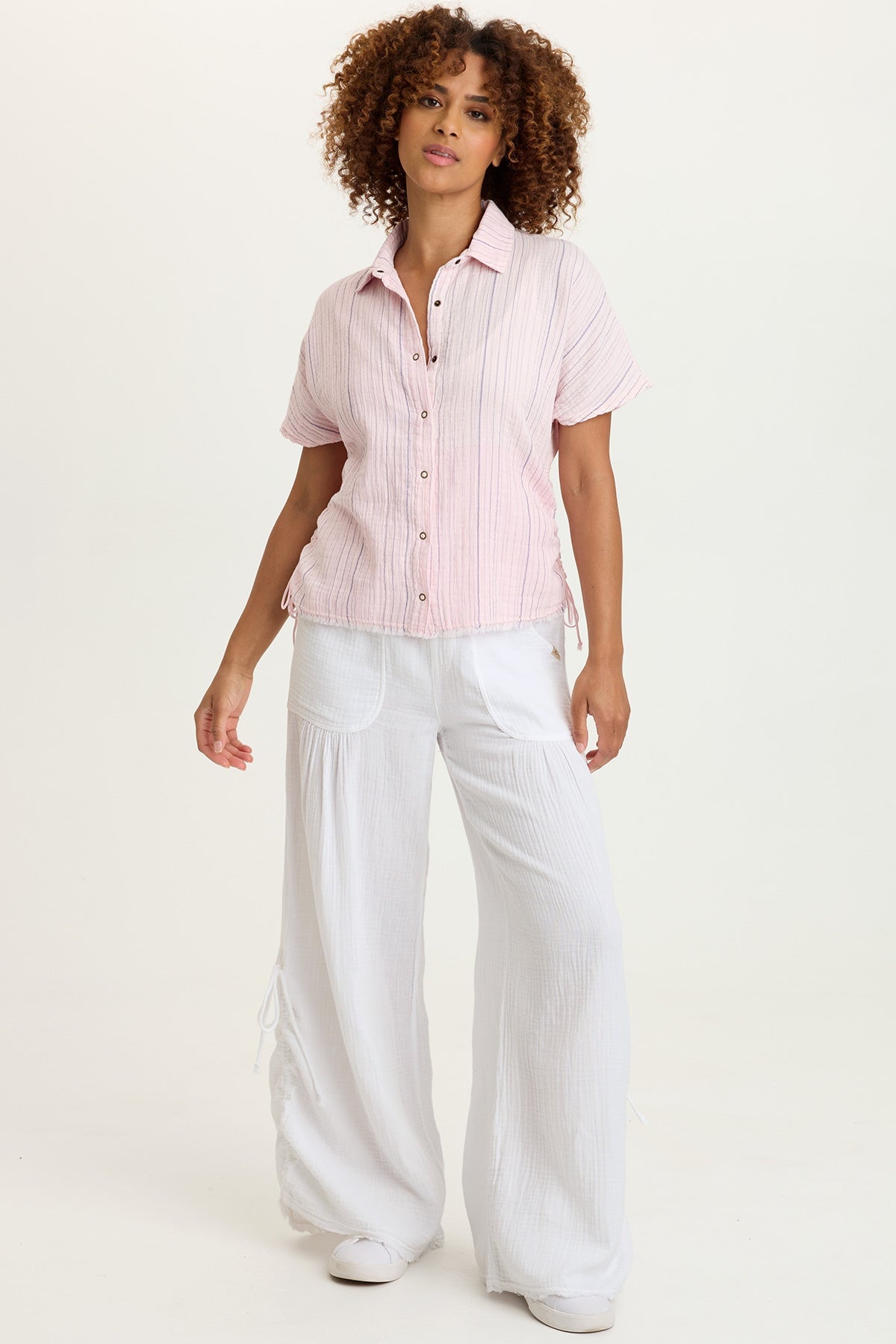 Creston Striped Gauze Top