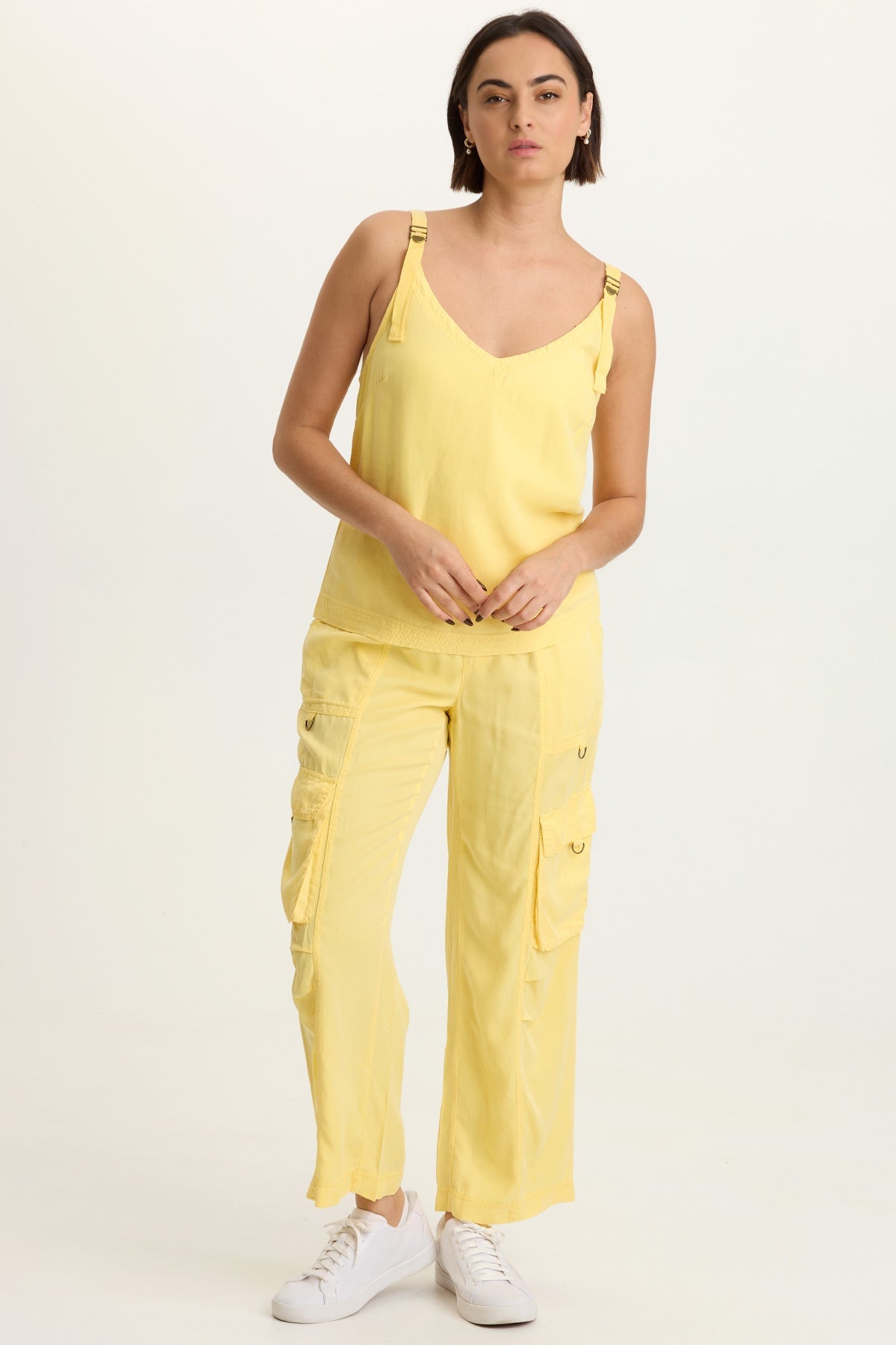 Faizon Twill Buckle Straps Tank