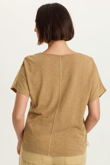 Dashell Twill Corded V-Neck Top