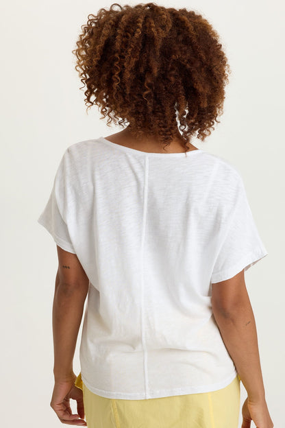 Dashell Twill Corded V-Neck Top