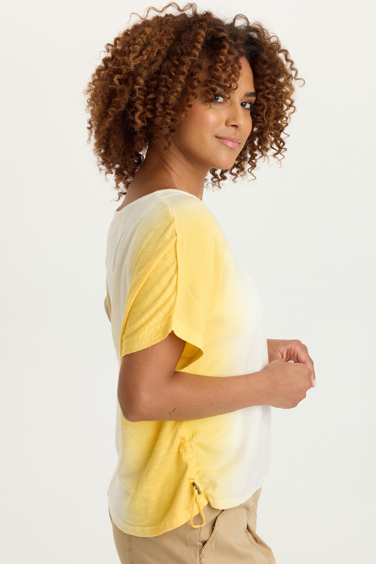 Dashell Twill Corded V-Neck Top