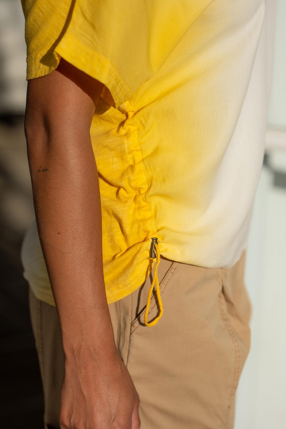 Dashell Twill Corded V-Neck Top