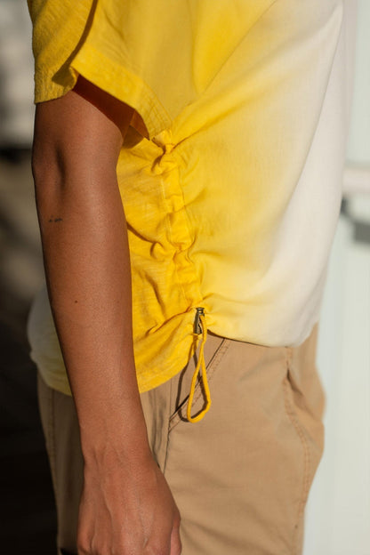 Dashell Twill Corded V-Neck Top