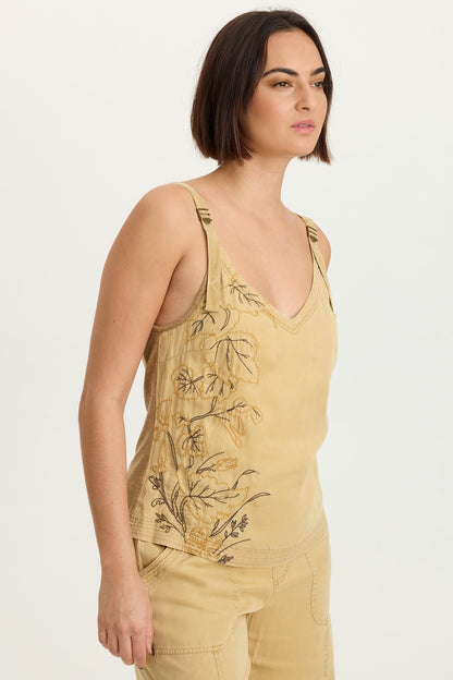 Embroidered Faizon Twill Tank