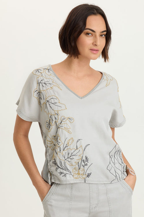 Embroidered Dashell Twill Top