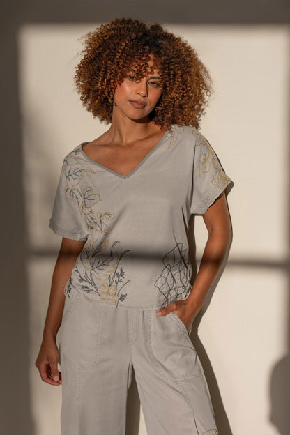 Embroidered Dashell Twill Top