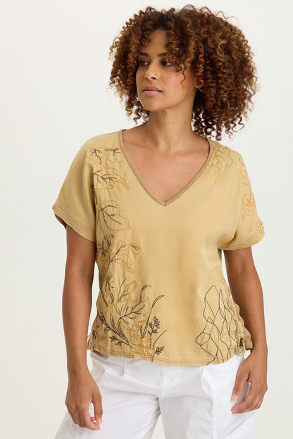 Embroidered Dashell Twill Top