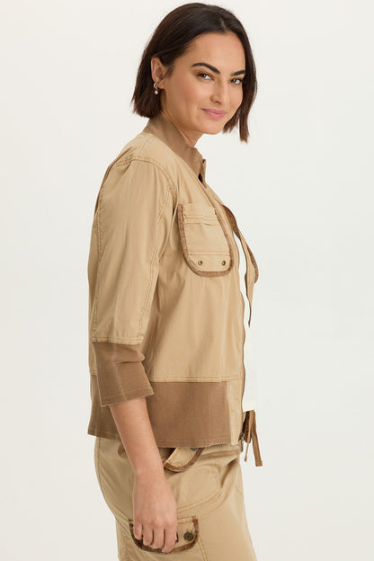 Kevone Poplin Bomber Jacket