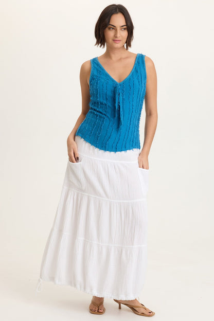 Hewson Gauze Bubble Tiered Skirt
