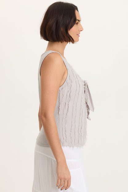 Brisa Stripe Voile Tie V-Neck Tank