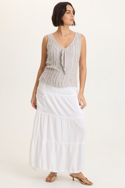 Brisa Stripe Voile Tie V-Neck Tank