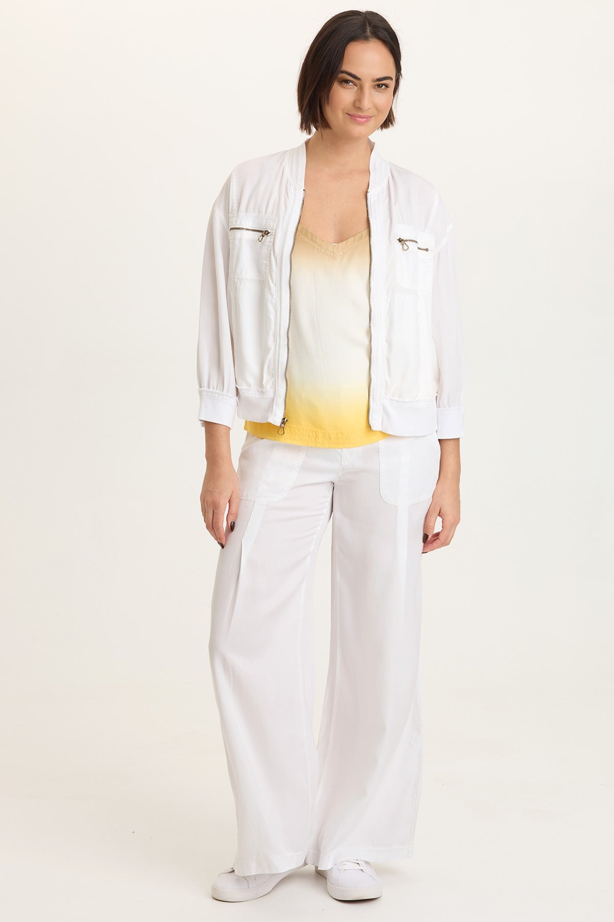 Dacia Twill Pleated Wide Leg Pant