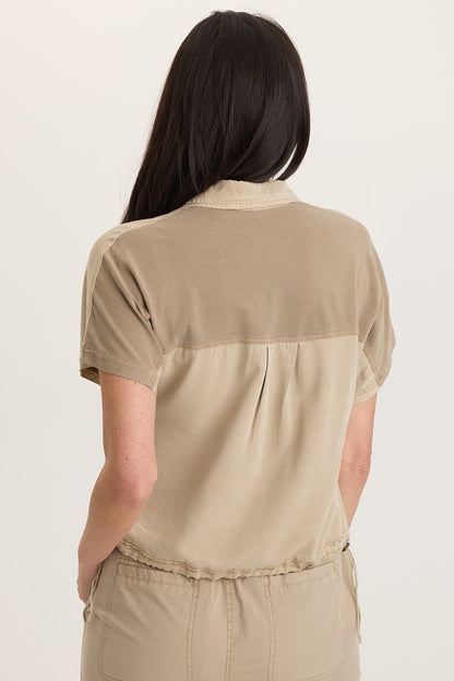 Zane Twill Snap-Up Top