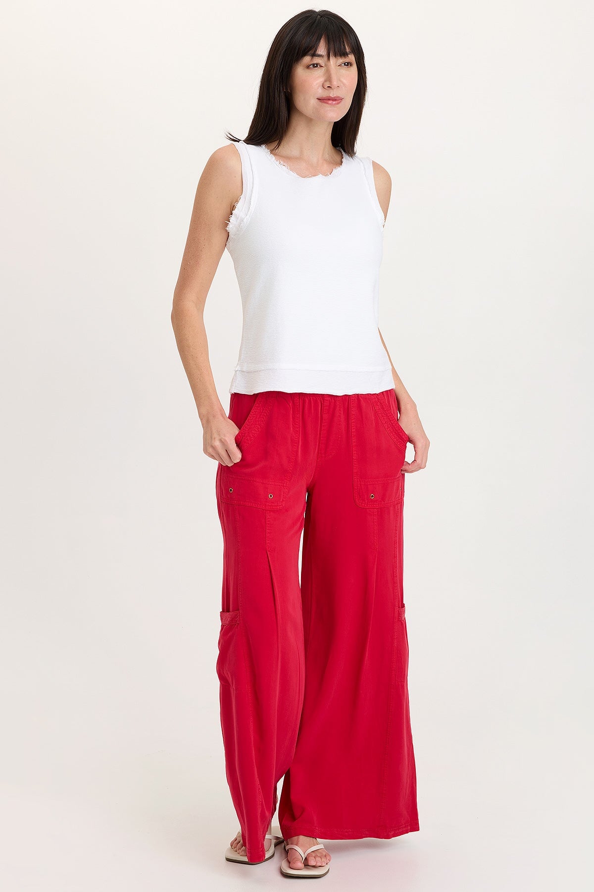 Ila Crepe Knit Raw Edge Tank