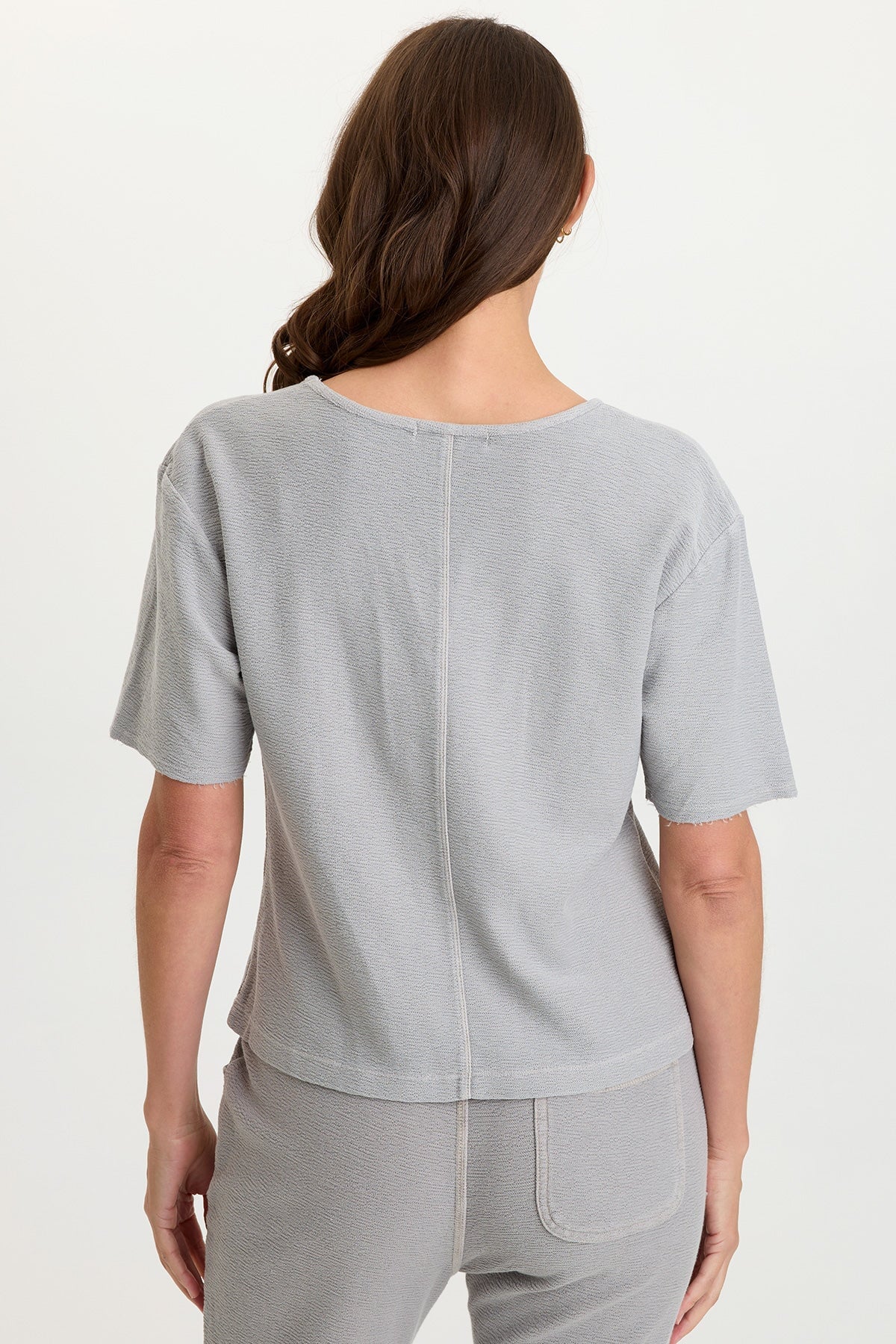 Lorn Crepe Knit V-Neck Tee