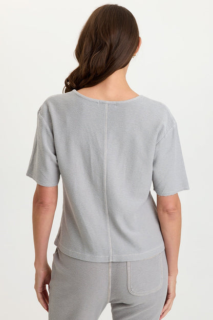 Lorn Crepe Knit V-Neck Tee
