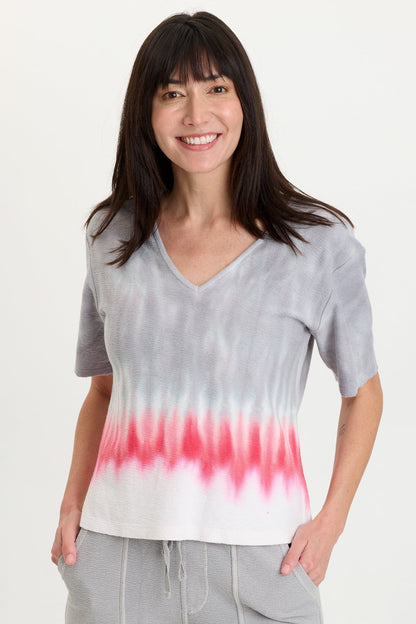 Lorn Crepe Knit V-Neck Tee