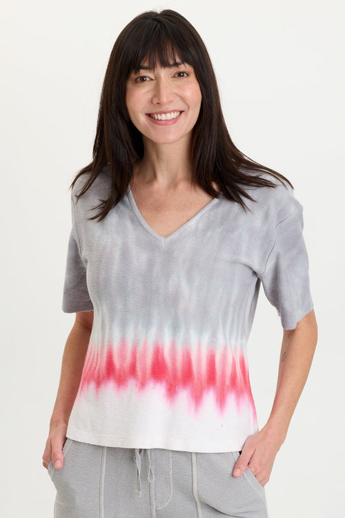 Lorn Crepe Knit V-Neck Tee