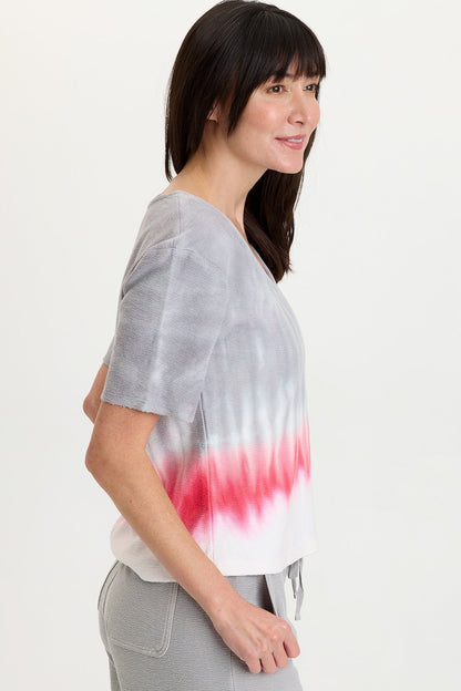 Lorn Crepe Knit V-Neck Tee
