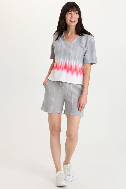 Lorn Crepe Knit V-Neck Tee