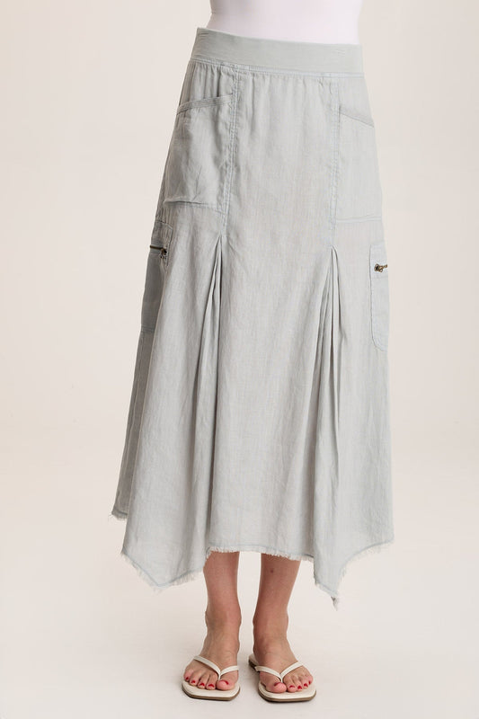 Doak Skirt with Sharkbite Hem and Cargo Pockets