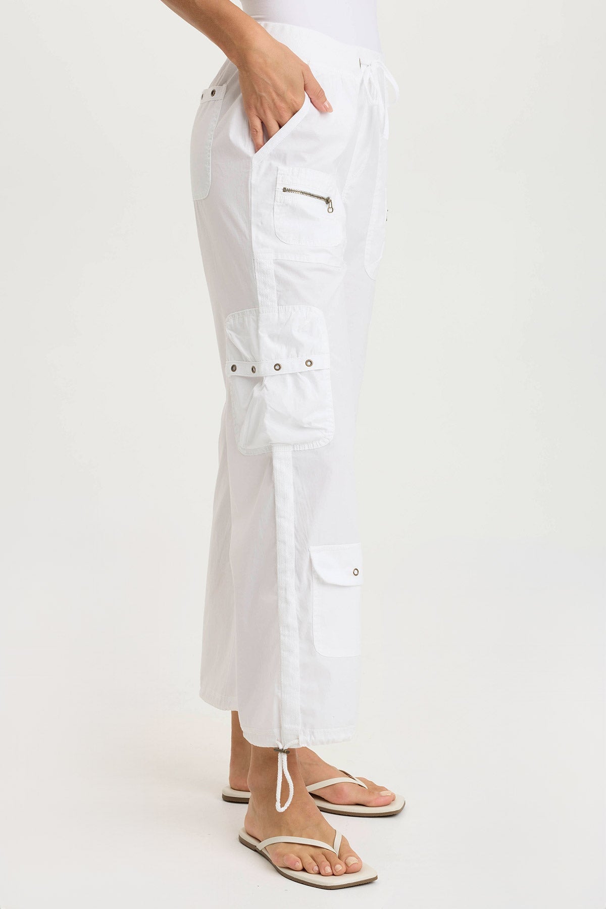 Langley Poplin Cinched Leg Cargo Pant