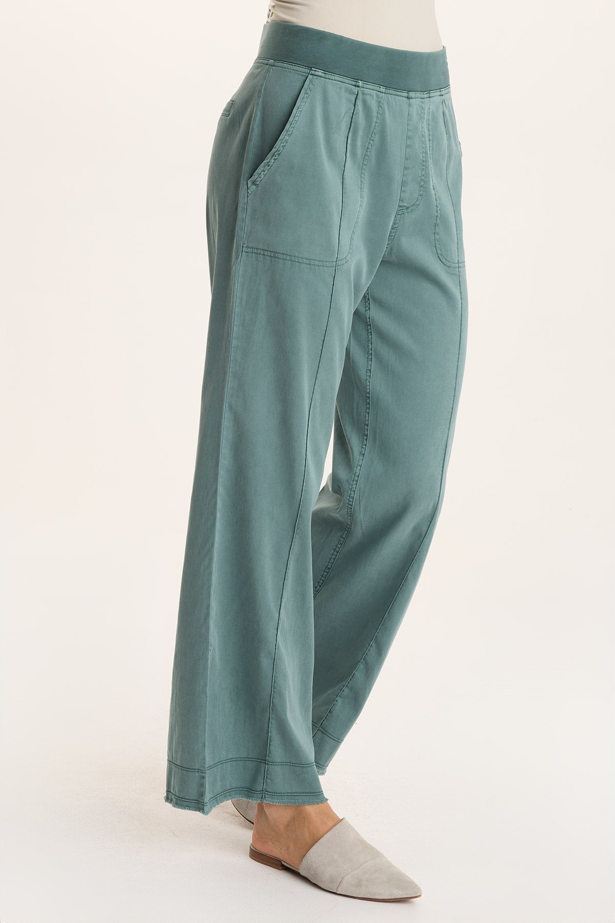 Orn Tencel Pull-On Wide-Leg Pant