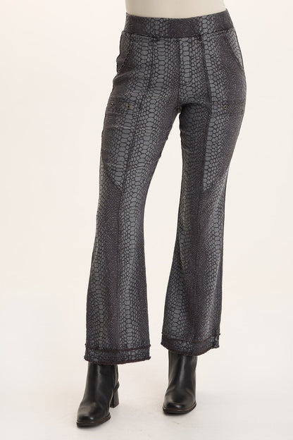 Askell Textured Jacquard Flared Pull-On Pant