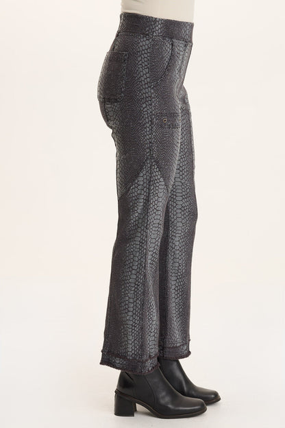 Askell Textured Jacquard Flared Pull-On Pant