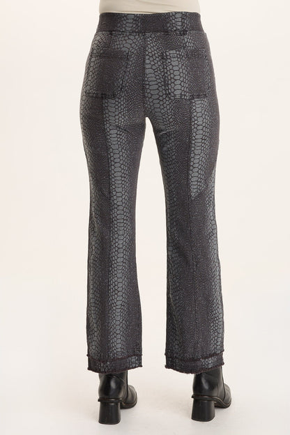 Askell Textured Jacquard Flared Pull-On Pant
