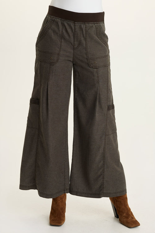 Tove Twill Cargo Wide-Leg Pant